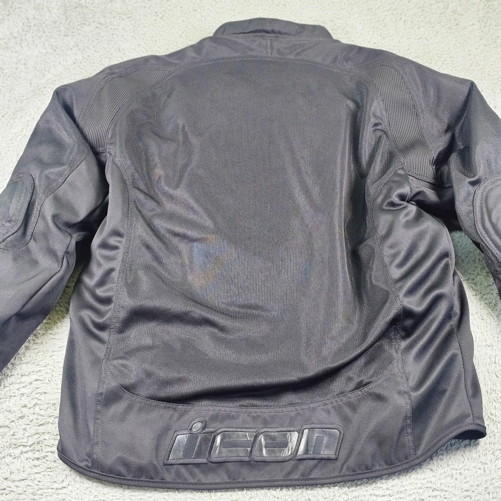 Icon Jacket Mens 3XL Black Hooligan 2 Stealth Motorcycle Textile Padded Armor - Picture 14 of 16
